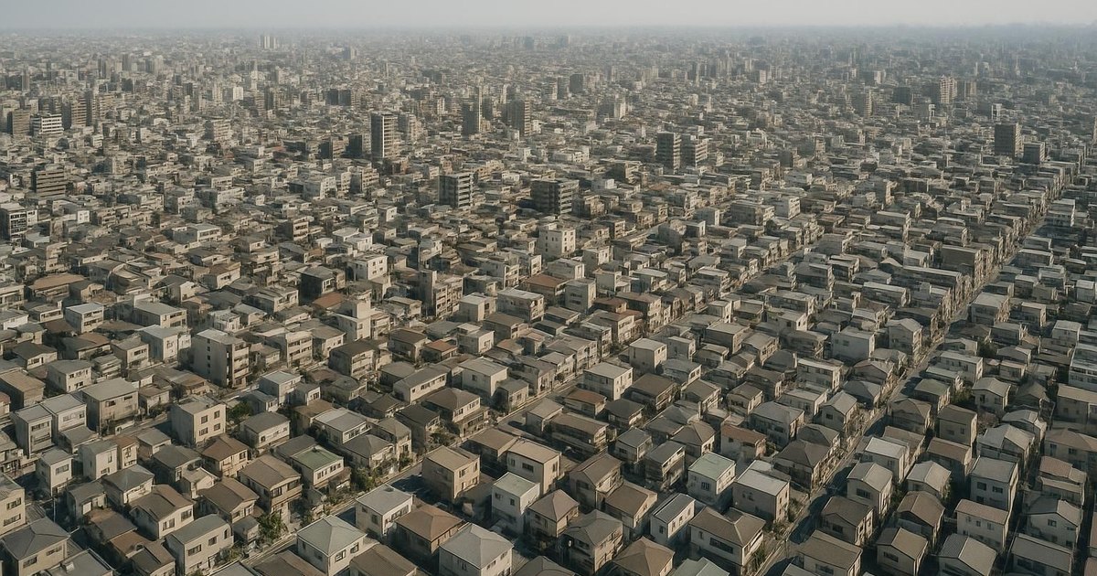 Aerial view of Tokyo rooftops in daylight